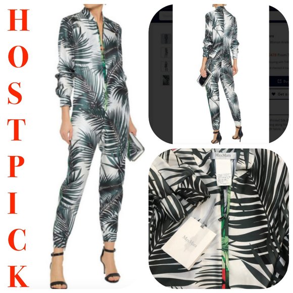 Max Mara Green Sfilata Silk Jumpsuit